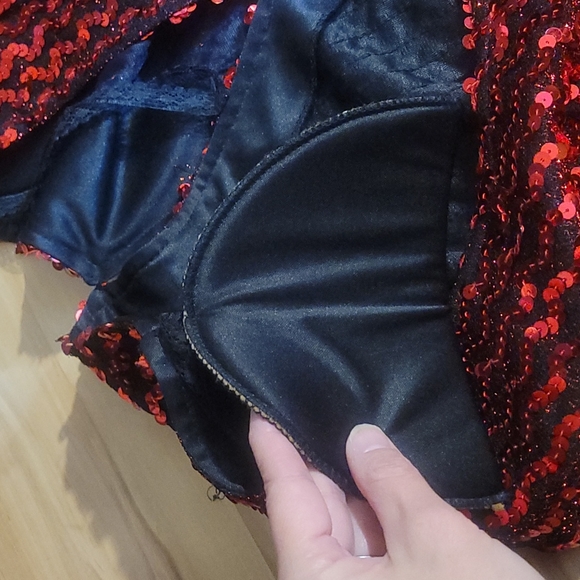 Vintage 80s Red Dress M-L - Picture 8 of 12